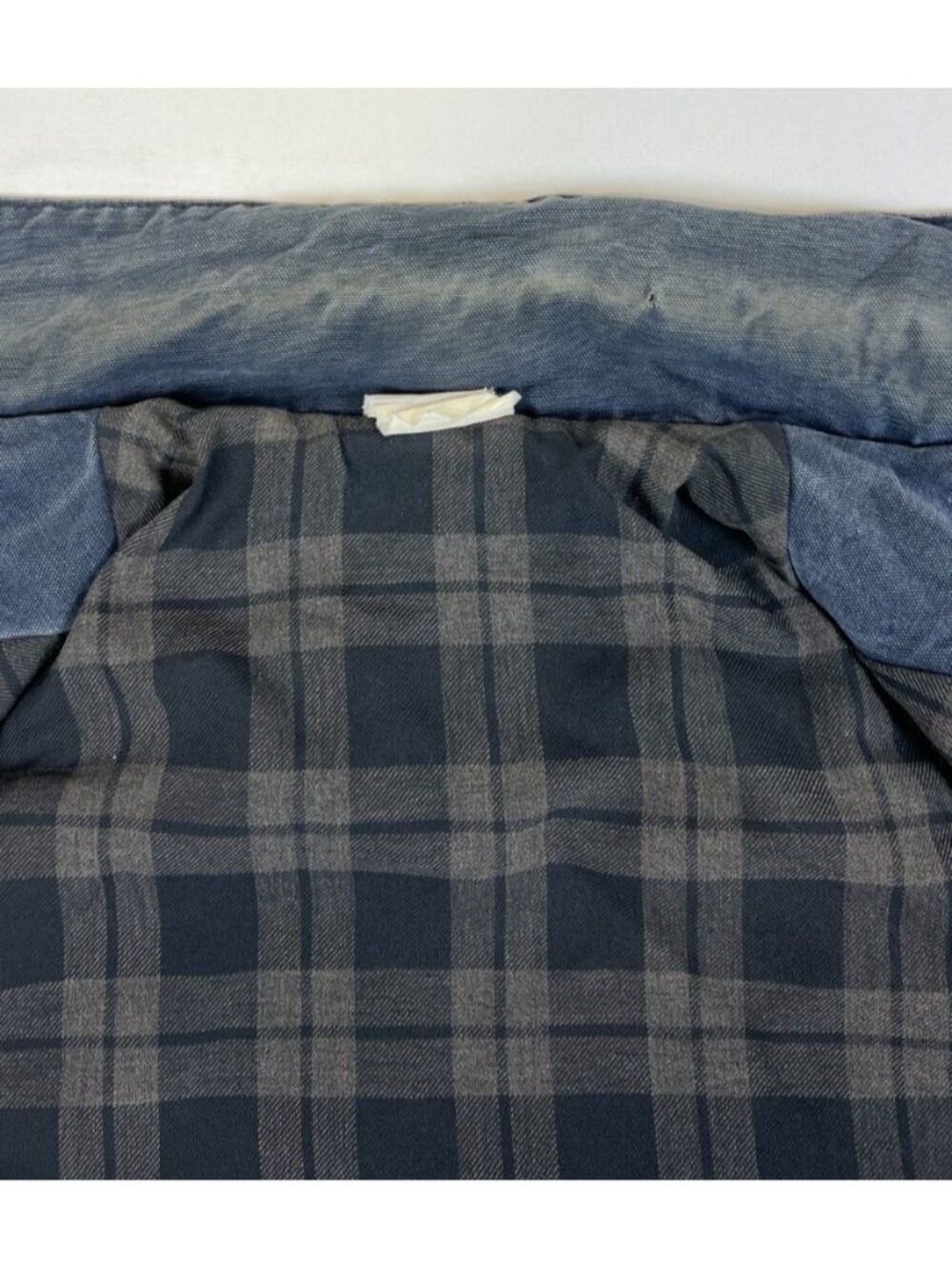 Rare VTG Carhartt CW083 Navy Blue Cape Coat Blanket Lined Duster Jacket XL - Picture 10 of 13